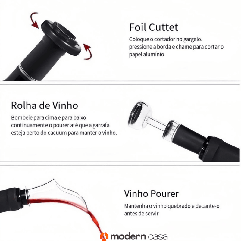 Abridor Elétrico Para Garrafas de Vinhos