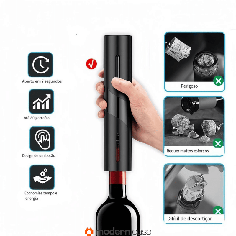 Abridor Elétrico Para Garrafas de Vinhos
