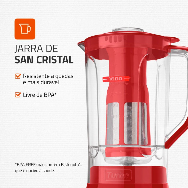 Liquidificador 3 velocidades 550W Power Turbo Power - L-99-FR - Mondial